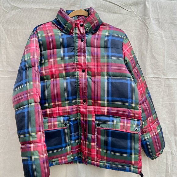 OBEY - Women's Puffer Jacket / Plaid Medium - Picture 1 of 6